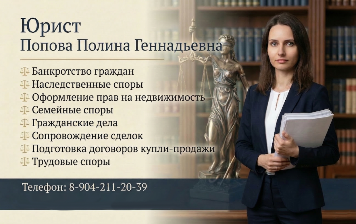 Услуги юриста. Визитка